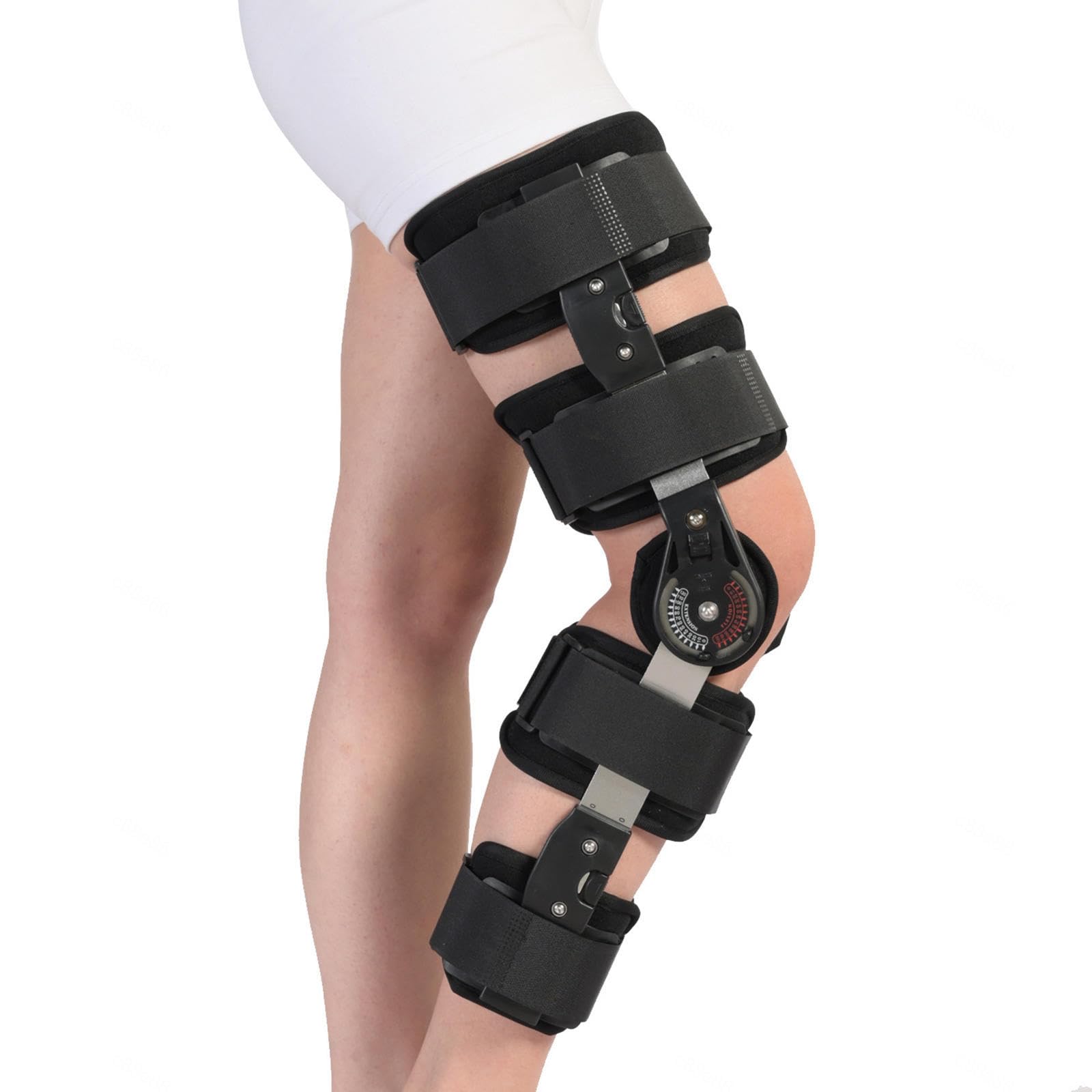 Knee support brace on the leg